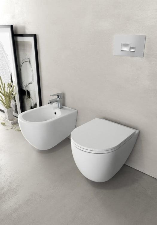 INFINITY bidet wiszący 36,5x53 cm, biały mat 10NF41001-2L aranżacja