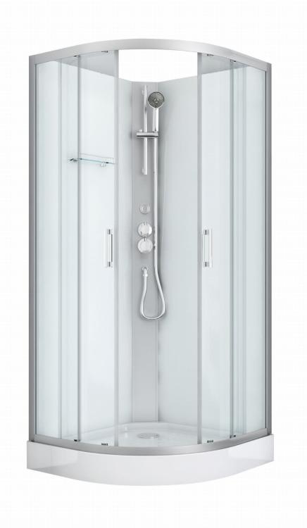 Kabina prysznicowa półokrągła czterościenna 90x90x210 cm DALLAS chrom CL11