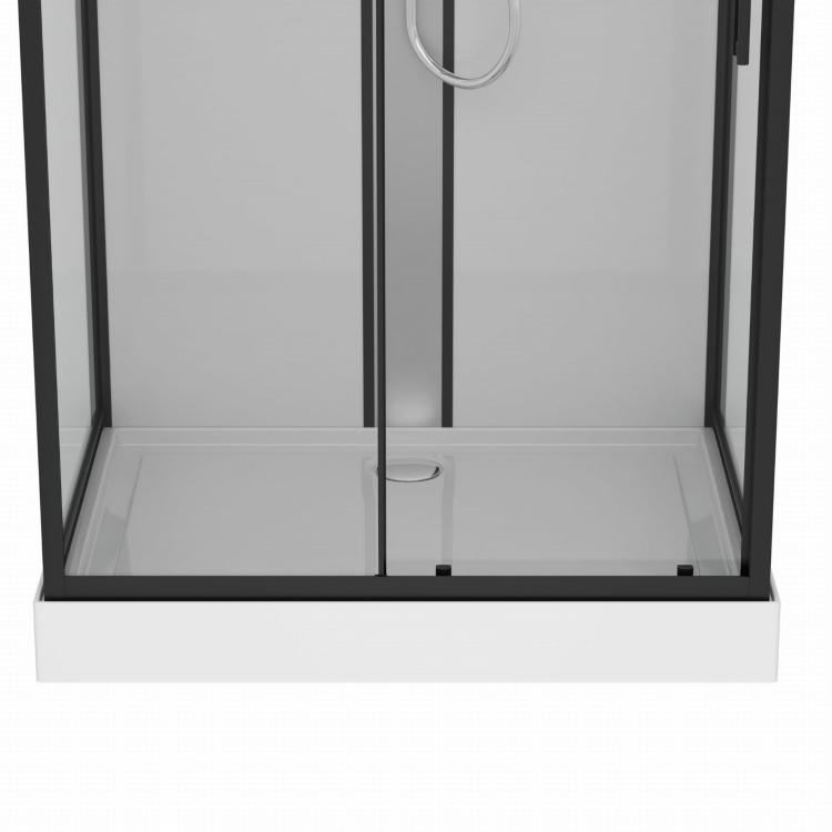 Kabina prysznicowa prostokątna czterościenna 90x120x215 cm BOSTON czarny CL22B brodzik