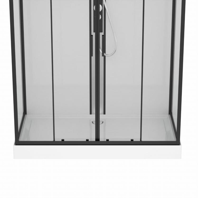 Kabina prysznicowa prostokątna czterościenna 90x160x215 cm NEW YORK czarny CL23B brodzik