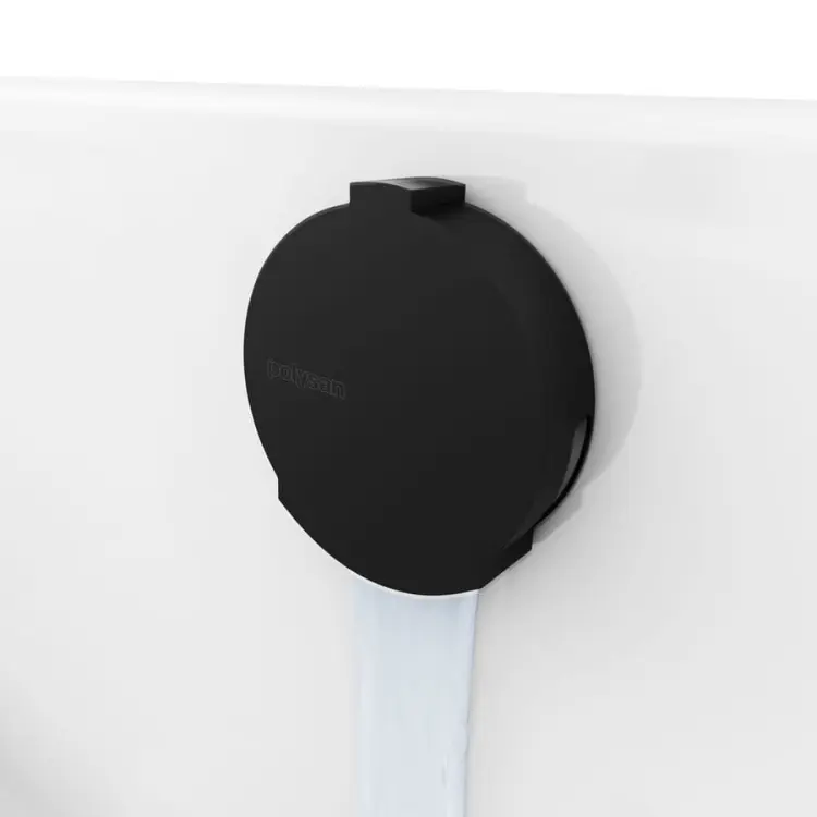 Syfon automatyczny do wanny z napełnianiem, dł. 600 mm, korek automatyczny 72 mm, czarny mat 71851.21 z bliska