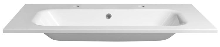 SIDRA umywalka kompozytowa 101x46cm, 2 otwory na baterie, biała SD101-2 front