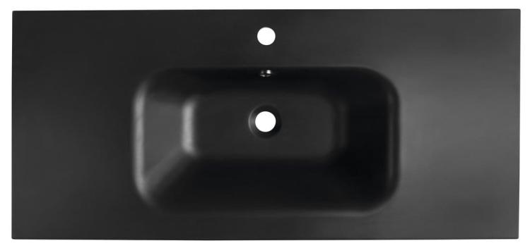 SIDRA umywalka kompozytowa 101x46 cm, czarny mat SD101B z góry