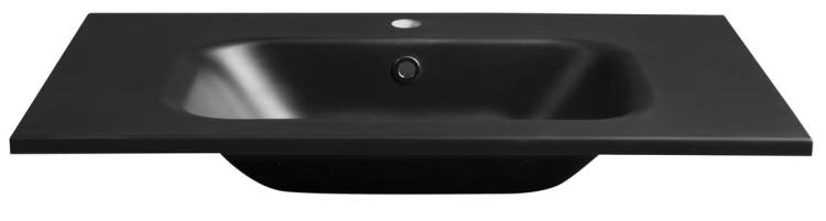 SIDRA umywalka kompozytowa 71x46 cm, czarny mat SD071B front