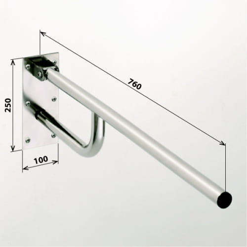 Poręcz łazienkowa składana 76 cm stal nierdzewna 301102091 wymiary