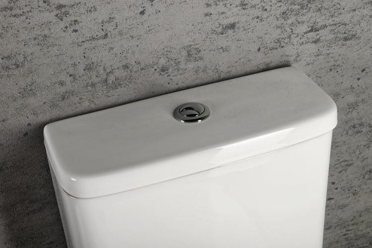 TURKU RIMLESS kompakt WC wysoki, odpływ pionowy/poziomy, biały PC104WR przycisk