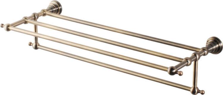 DIAMOND Półka retro na ręczniki z relingiem 60,5 cm, brąz 1318-14