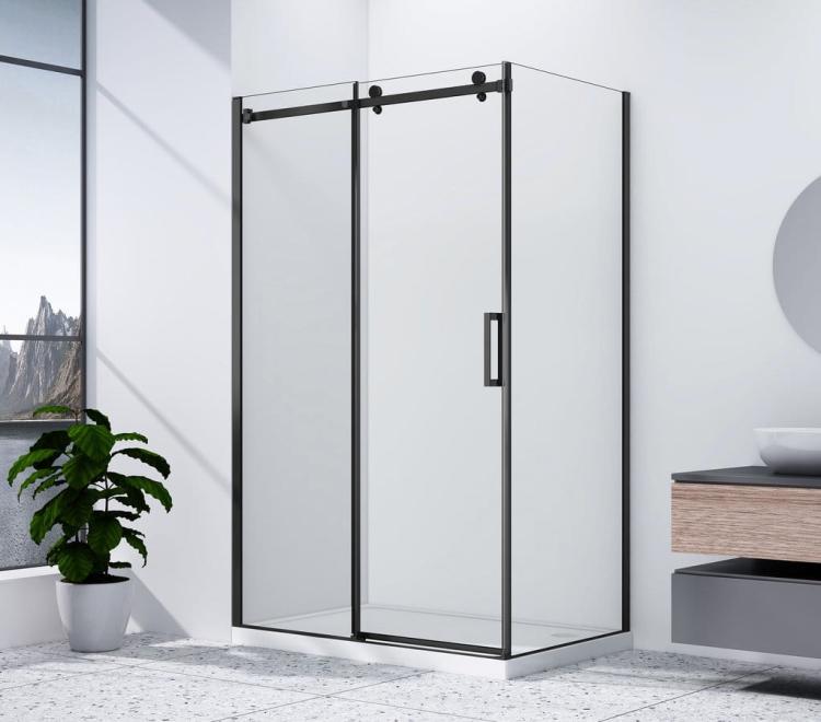 DRAGON BLACK ścianka boczna 80 cm, szkło czyste GD7280B wizualizacja