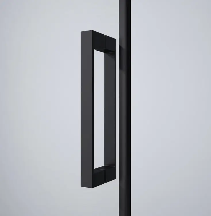 DRAGON BLACK kwadratowa kabina prysznicowa 800x800 mm, wejście z rogu, szkło czyste GD4280B-01 uchwyt