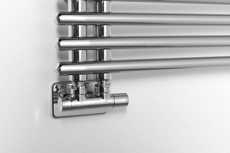 NYMPHA grzejnik łazienkowy 500x1250 mm, 334W chrom LLN125 podłączenie