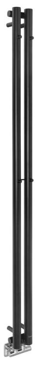 PILON grzejnik łazienkowy 122x1800 mm, 2 wieszaki, czarny mat IZ124T