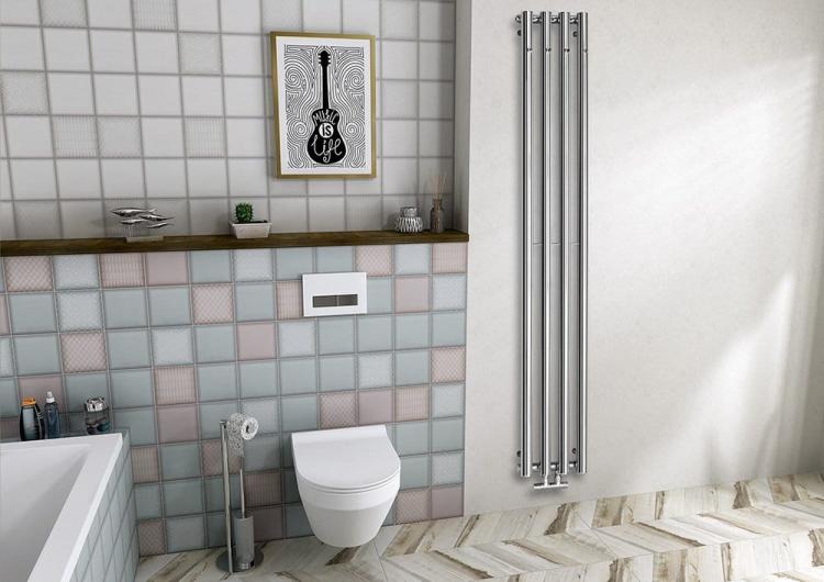 PILON grzejnik łazienkowy 270x1800 mm, 464 W4 wieszaki, chrom IZ120T - aranżacja