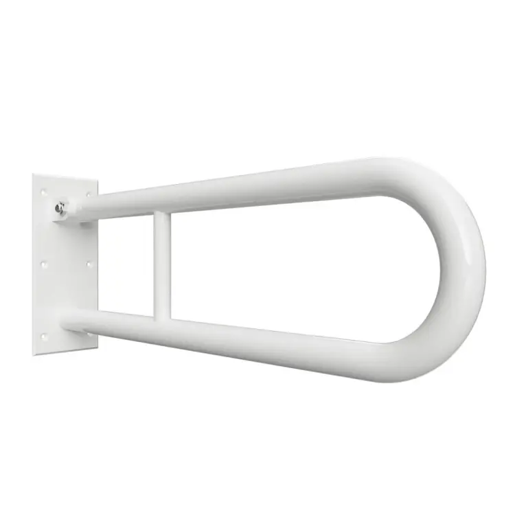 Poręcz łazienkowa składana w kształcie U 850 mm biała 301606324