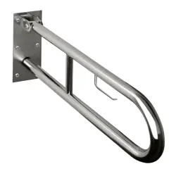 Poręcz łazienkowa  składana w kształcie U 600 mm z uchwytem na papier stal szczotkowana 301406272