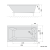 NOEMI Wanna akrylowa prostokątna 150x80x39 cm biały mat 71727.11 wymiary