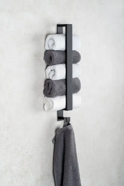 STYLE wieszak na ręczniki 400x30 mm, czarny mat 11122110 wizualizacja