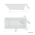 NOEMI Wanna akrylowa prostokątna 160x80x39 cm ivory 71722.40 rysunek techniczny