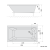 NOEMI Wanna akrylowa prostokątna 150x80x39 cm ivory 71727.40  rysunek techniczny