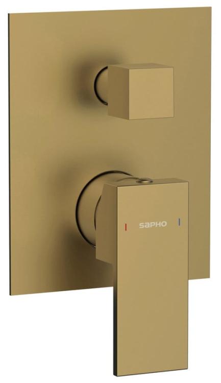 CUBEMIX bateria prysznicowa podtynkowa, 2 wyjścia, złoty mat CM042GB