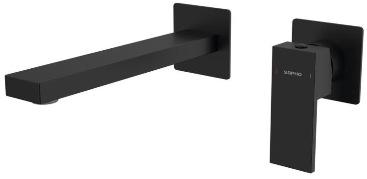 CUBEMIX bateria umywalkowa podtynkowa, dwuelementowa, czarny mat CM008B