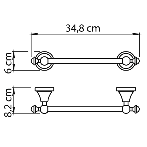 NEVIS wieszak na ręczniki 300x82 mm, chrom NV213013 rysunek techniczny