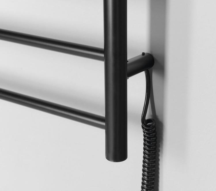 REDONDO elektryczna suszarka na ręczniki, okrągła, 630x1160 mm, 130 W, czarny ER230BV kabel