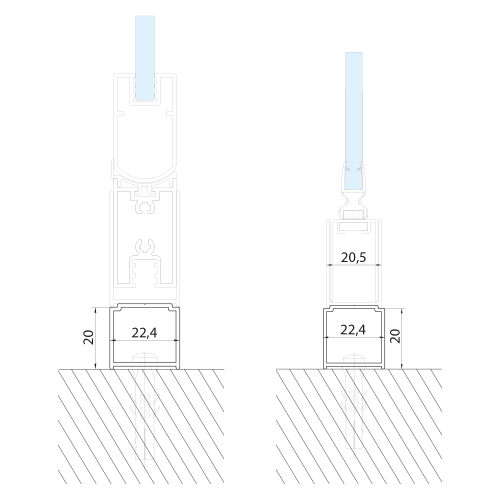 LORO profil poszerzający 20 mm GN620 rysunek techniczny