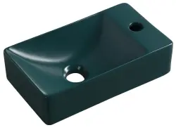 MARGITHA umywalka ceramiczna 38x22 cm prawa petrol MGT38220