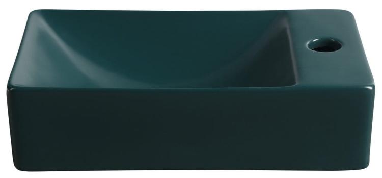 MARGITHA umywalka ceramiczna 38x22 cm prawa petrol MGT38220 bok