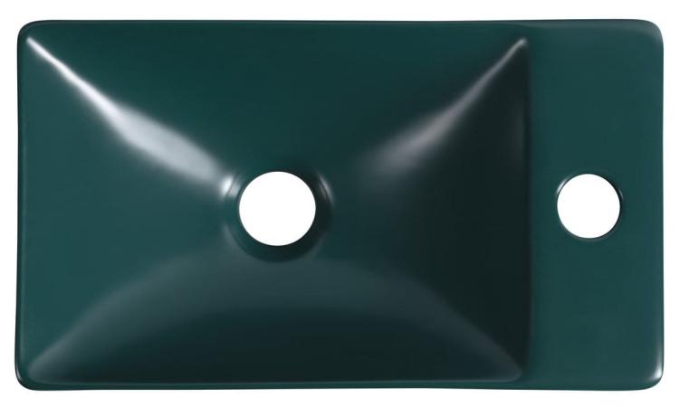 MARGITHA umywalka ceramiczna 38x22 cm prawa petrol MGT38220 z góry