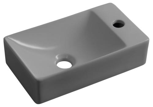 MARGITHA umywalka ceramiczna 38x22 cm prawa szary MGT3822GR