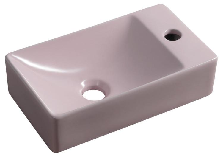 MARGITHA umywalka ceramiczna 38x22 cm prawa różowy MGT38222