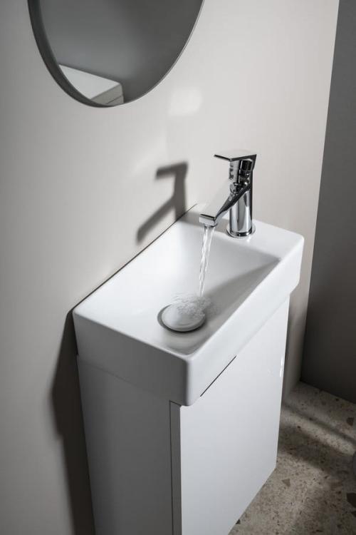 MARGITHA umywalka ceramiczna 38x22 cm prawa biały MGT3822 z baterią