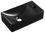 MARGITHA umywalka ceramiczna 38x22 cm prawa czarny mat