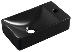 MARGITHA umywalka ceramiczna 38x22 cm prawa czarny mat