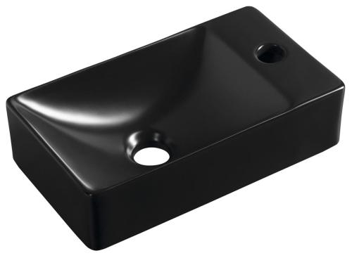 MARGITHA umywalka ceramiczna 38x22 cm prawa czarny mat