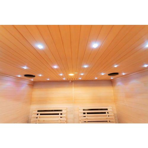 CARBON 2A Sauna na podczerwień 2-osobowa 180x150x195 cm J10180  oświetlenie