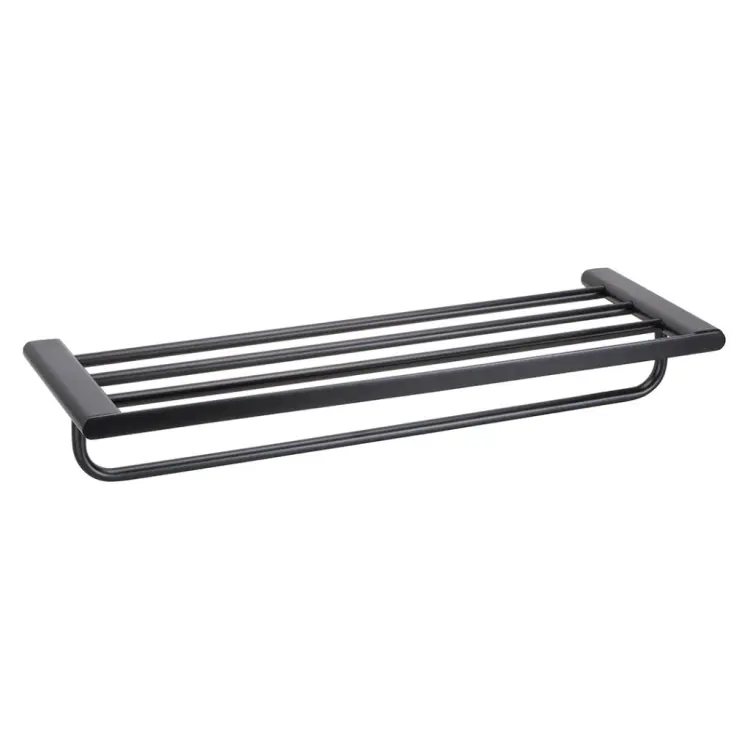 ORGANIC BLACK Półka na ręczniki z relingiem 167105150