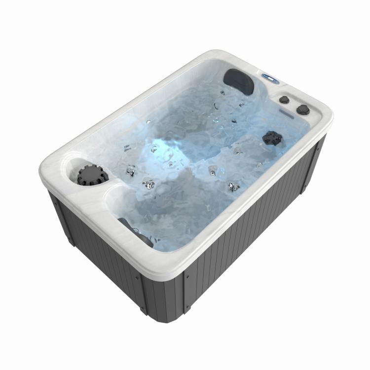 Basen ogrodowy 2 osobowy JACUZZI - biały marmur SPA30 podświetlenie niebieskie