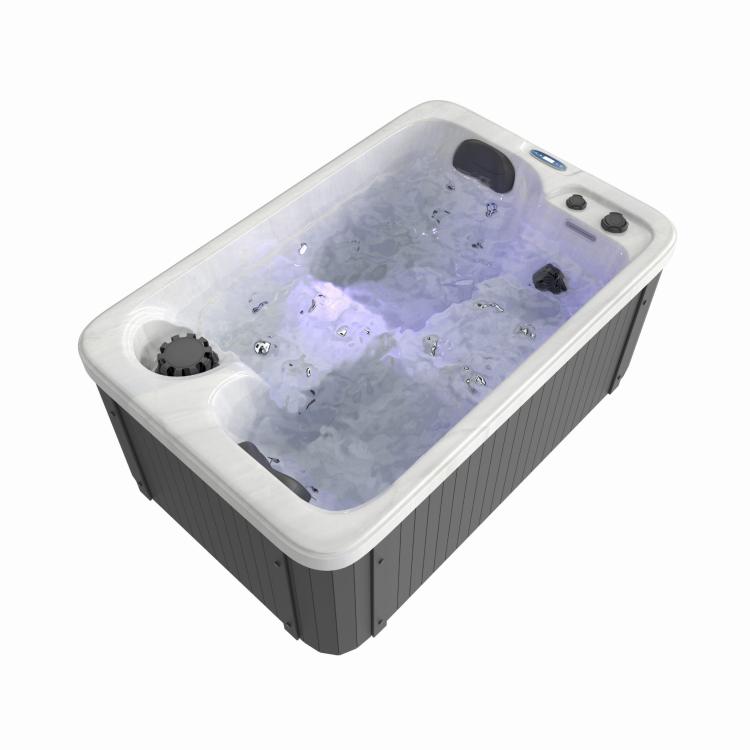 Basen ogrodowy 2 osobowy JACUZZI - biały marmur SPA30 podświetlenie fiolet