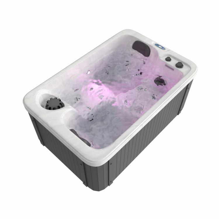 Basen ogrodowy 2 osobowy JACUZZI - biały marmur SPA30 podświetlenie różowe