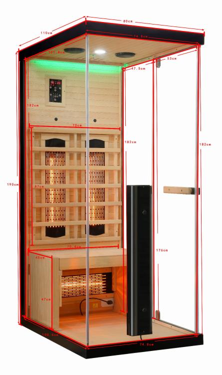 Billund 1A 1-Osobowa Sauna na podczerwień 80 x 110 x 190 cm SB40080 wymiary