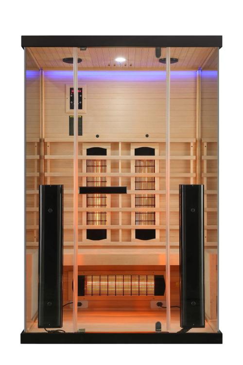 Billund 2A 2-Osobowa Sauna na podczerwień 125 x 100 x 190 cm SB40125 podświetlenie