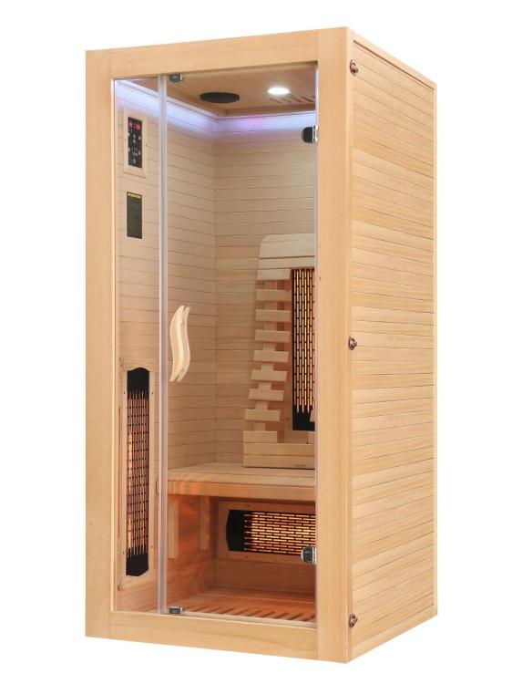 Malmo 1-osobowa Sauna na podczerwień 90 x 90 x 190 cm SB10090 bok