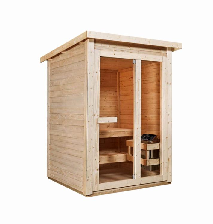 HELSINKI Sauna zewnętrzna ogrodowa 3-osobowa sucha Fińska świerk F30150 bokiem