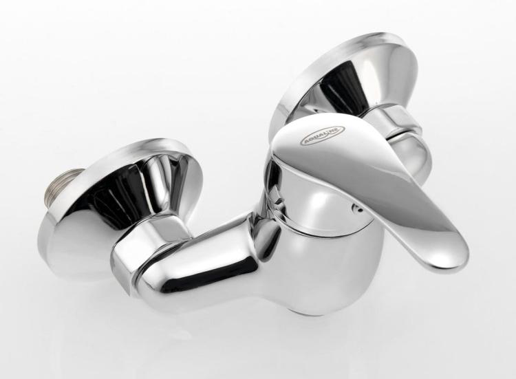 AQUALINE 35 bateria umywalkowa ścienna 3/4", rozstaw 100mm, bez wylewki, chrom 52131 z góry