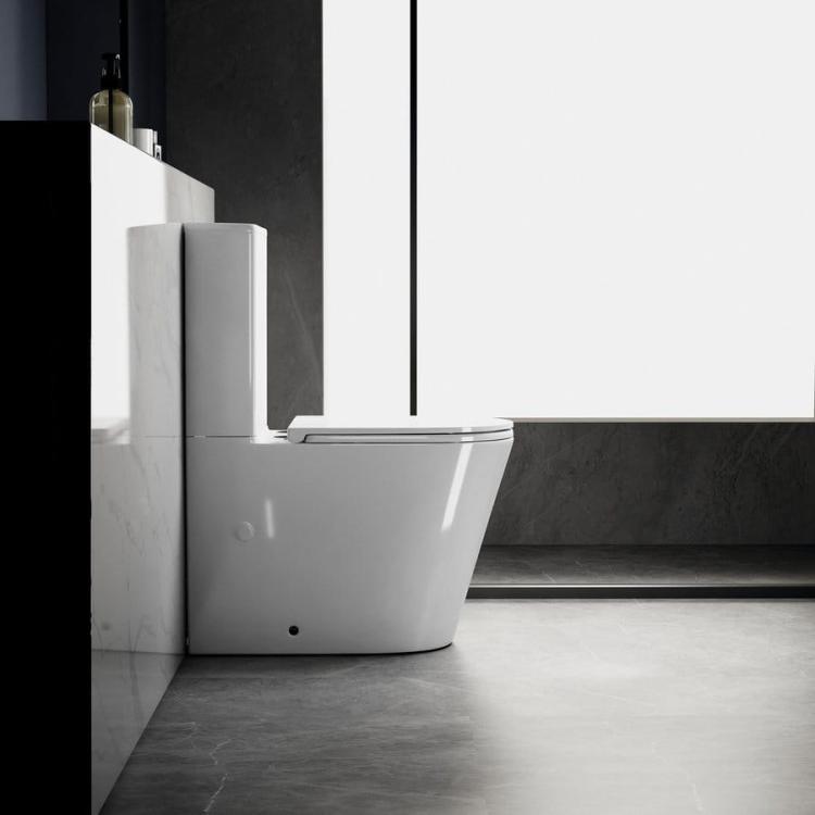 AVIS kompakt WC, Vortex Rimless, odpływ uniwersalny, biały PC106V bokiem
