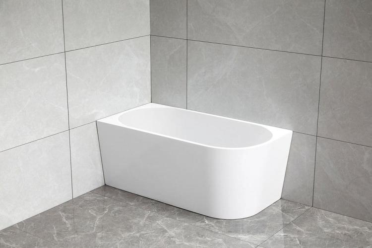 TIBERA L wanna wolnostojąca 150x75 cm, biała (lewa) E1047 w rogu