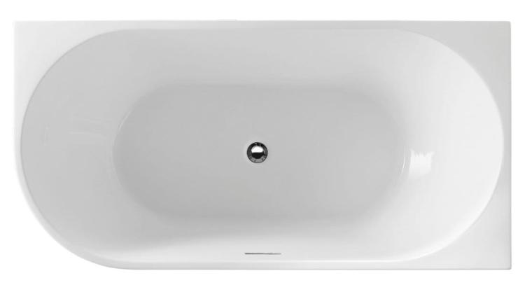 TIBERA R wanna wolnostojąca 150x75 cm, biała (prawa) E1037 z góry