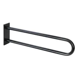  Poręcz łazienkowa w kształcie U 813 mm  z kołnierzem osłonowym czarna 301707460